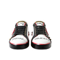 Dolce & Gabbana White Red Crystals Portofino Sneakers Women Shoes