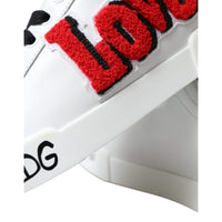 Dolce & Gabbana Chic White Portofino Leather Sneakers