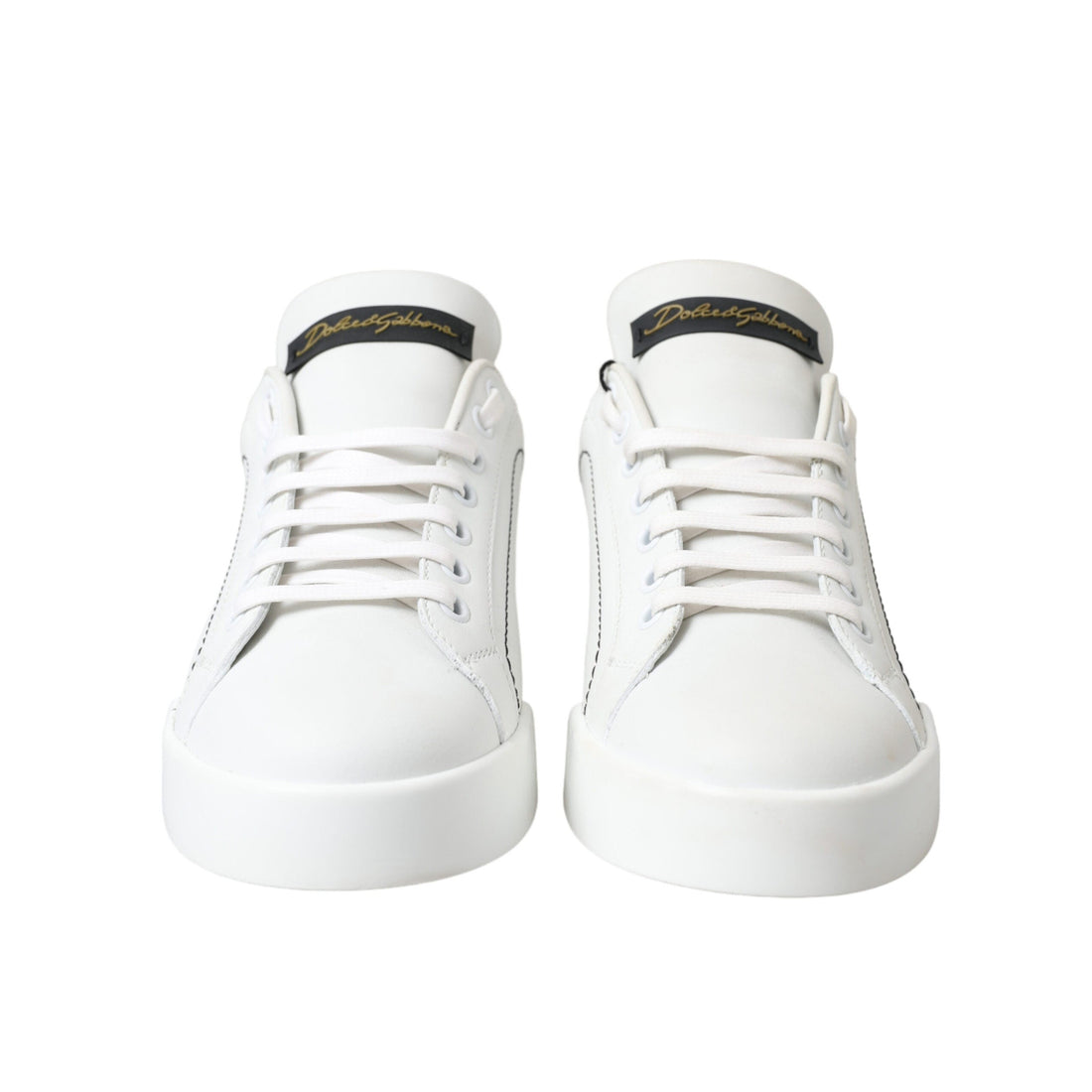 Dolce & Gabbana Elegant Portofino White Leather Sneakers