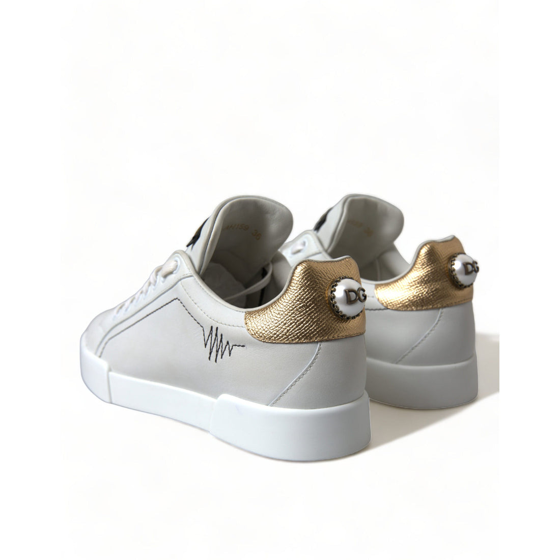 Dolce & Gabbana Elegant Portofino White Leather Sneakers