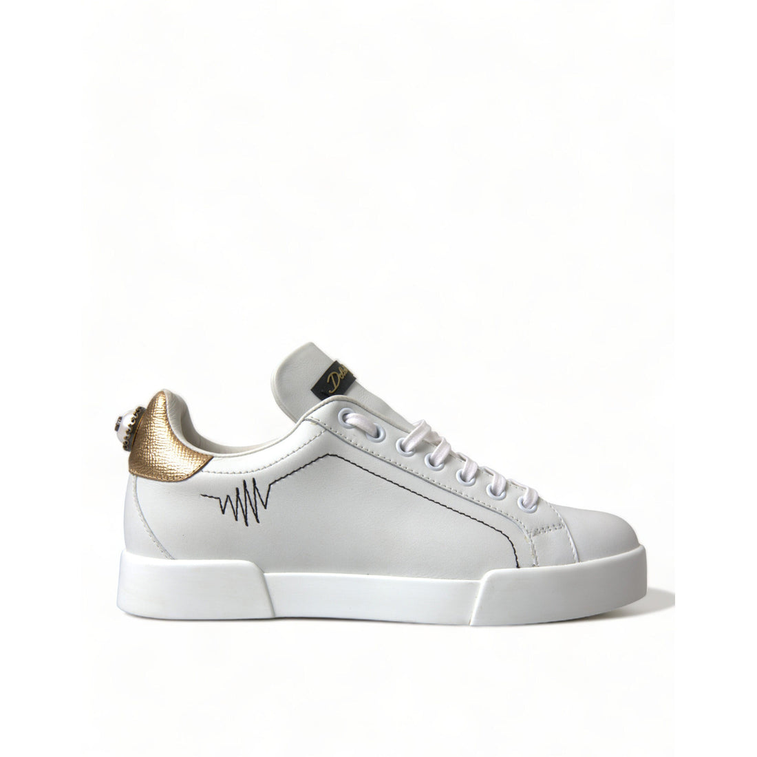 Dolce & Gabbana Elegant Portofino White Leather Sneakers