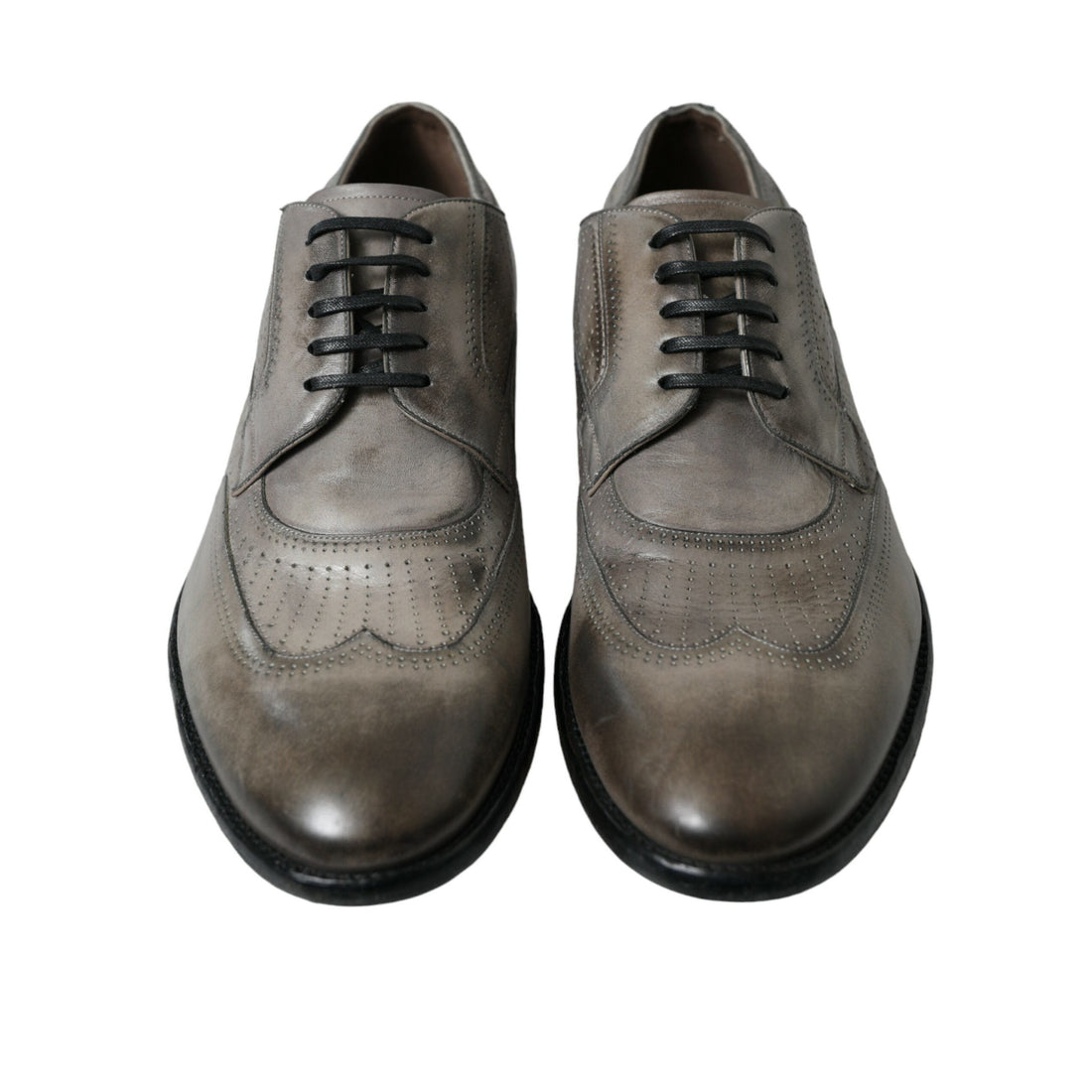 Dolce & Gabbana Brown Leather Lace Up Formal Derby Dress Shoes