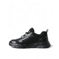 Prada Sleek Low Top Leather Sneakers in Timeless Black