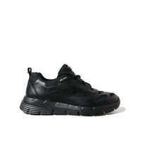 Prada Sleek Low Top Leather Sneakers in Timeless Black