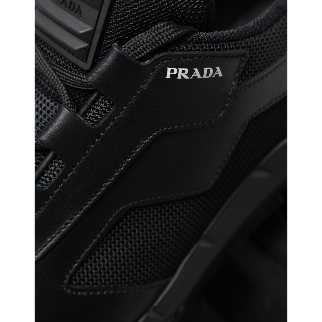 Prada Sleek Low Top Leather Sneakers in Timeless Black