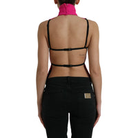 Dolce & Gabbana Pink Wool Knit Turtle Neck Backless Tank Top