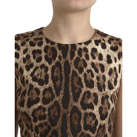 Dolce & Gabbana Brown Leopard Cotton Sleeveless Tank Top