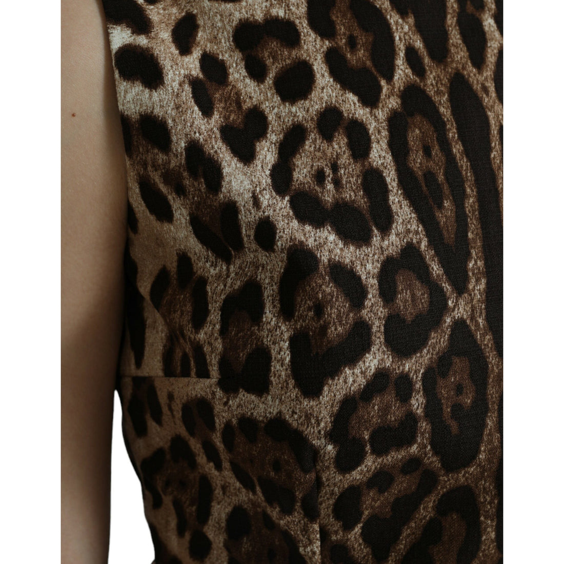 Dolce & Gabbana Brown Leopard Cotton Sleeveless Tank Top