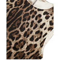 Dolce & Gabbana Brown Leopard Cotton Sleeveless Tank Top