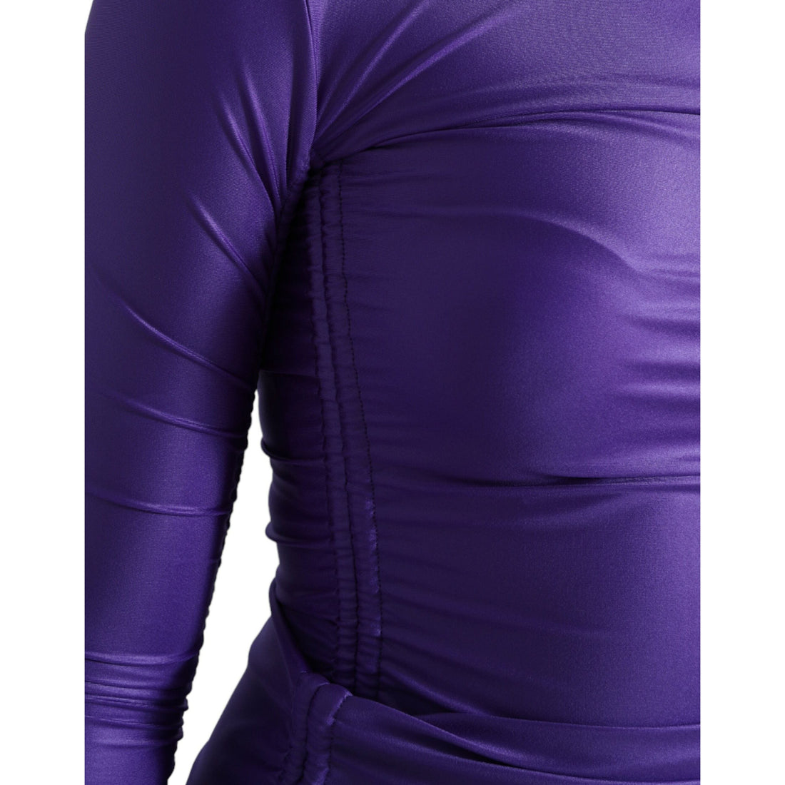 Dolce & Gabbana Purple Nylon Stretch Slim Long Sleeves Top