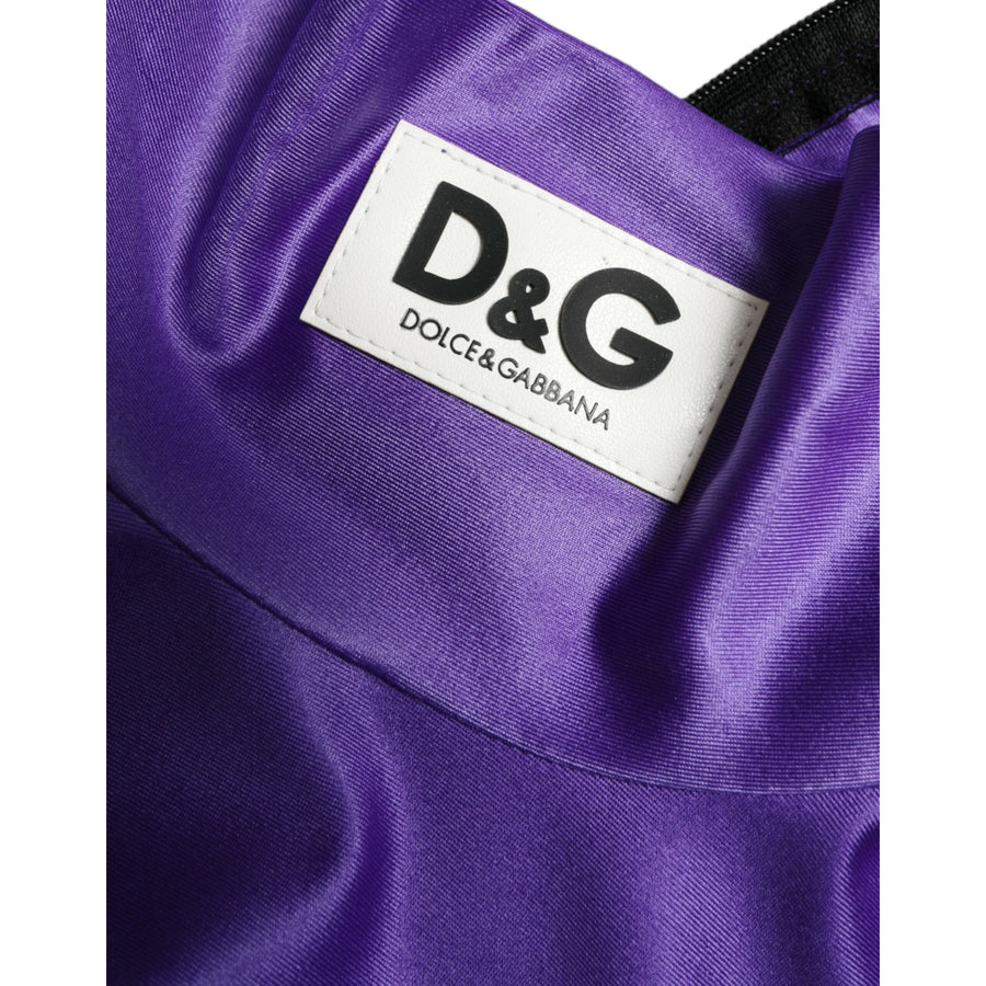 Dolce & Gabbana Purple Nylon Stretch Slim Long Sleeves Top