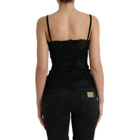 Dolce & Gabbana Black Silk Stretch Lace Sleeveless Tank Top