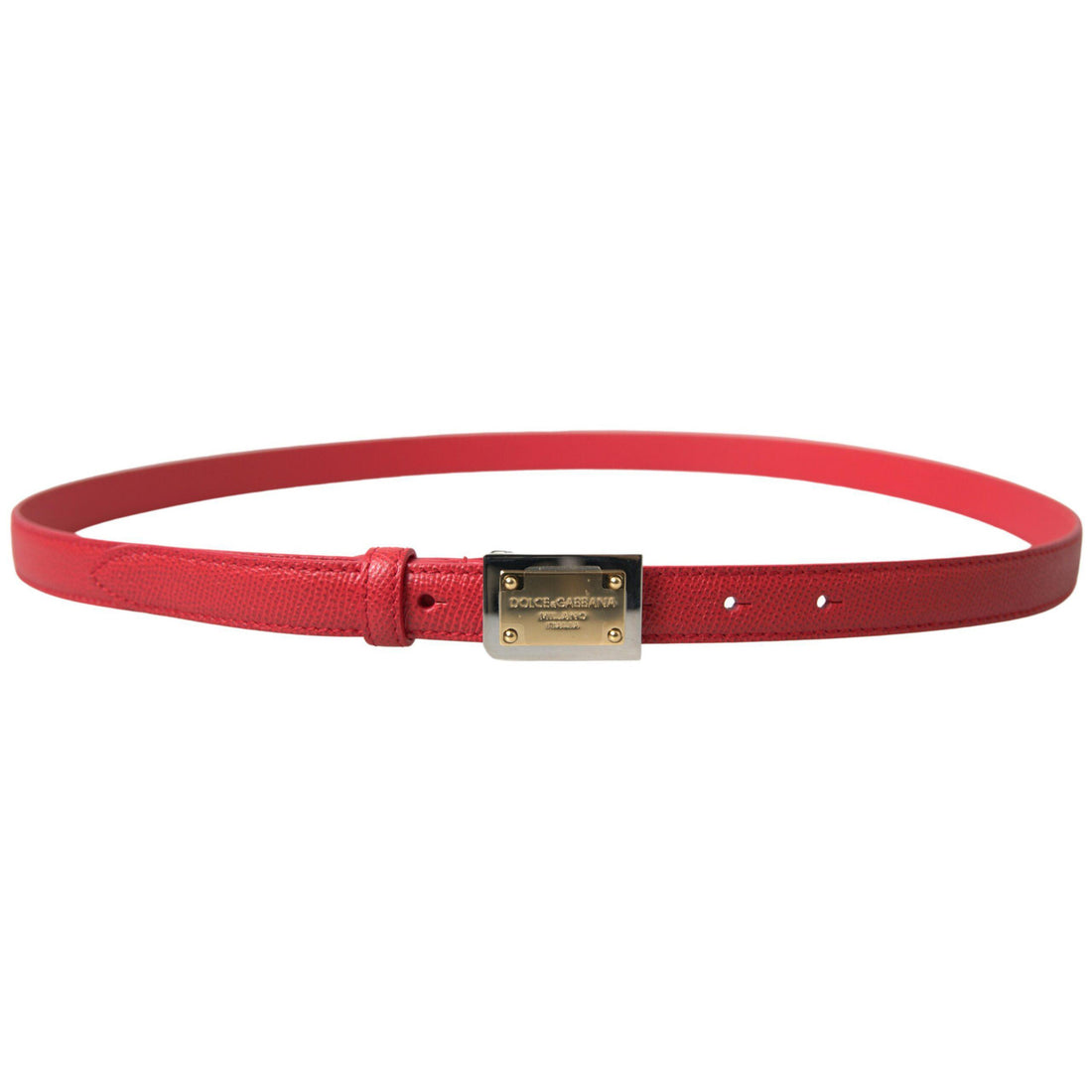 Dolce & Gabbana Elegant Red Leather Designer Belt