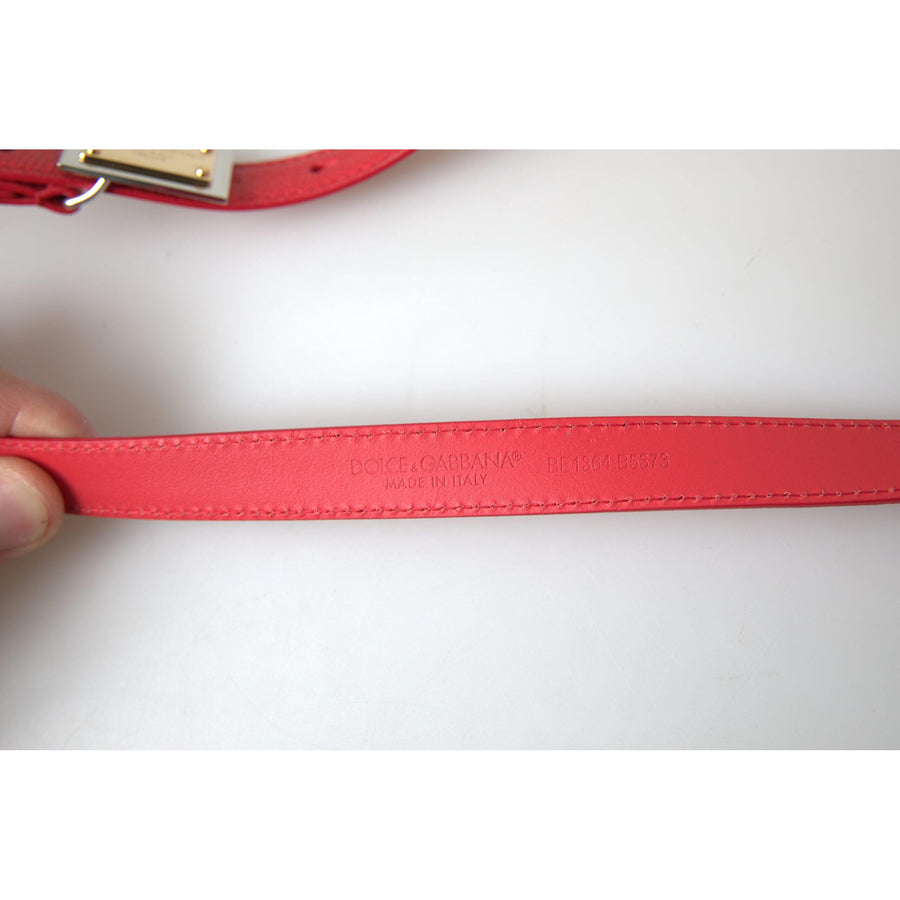 Dolce & Gabbana Elegant Red Leather Designer Belt