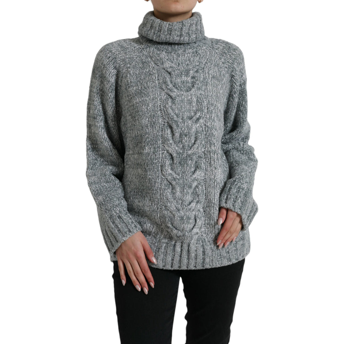 Dolce & Gabbana Gray Cashmere Turtle Neck Pullover Sweater