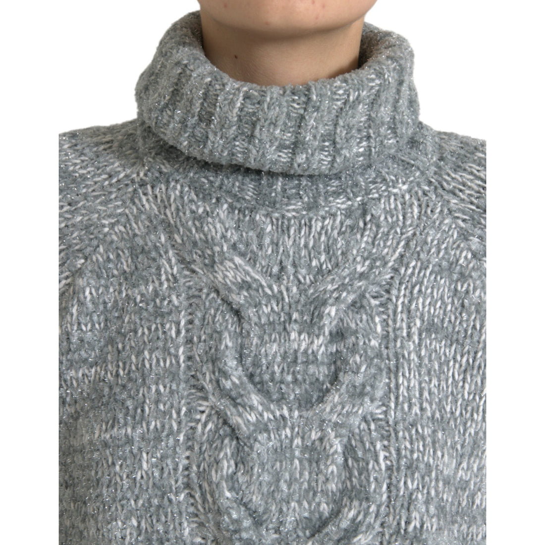 Dolce & Gabbana Gray Cashmere Turtle Neck Pullover Sweater