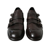 Dolce & Gabbana Brown Leather Strap Formal Dress Shoes