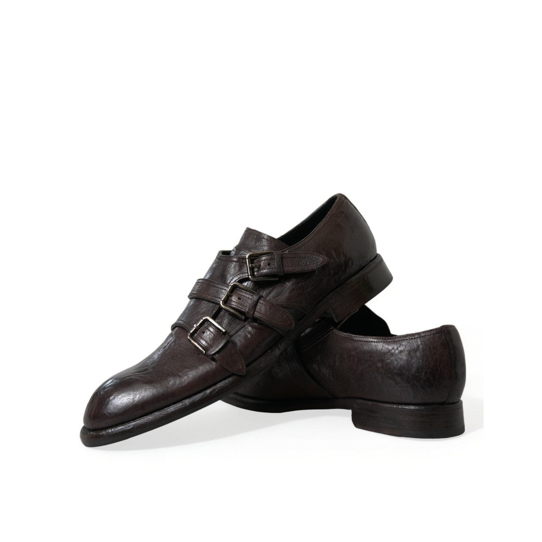 Dolce & Gabbana Brown Leather Strap Formal Dress Shoes