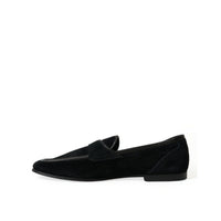 Dolce & Gabbana Black Velvet Slip On Loafers Dress Shoes