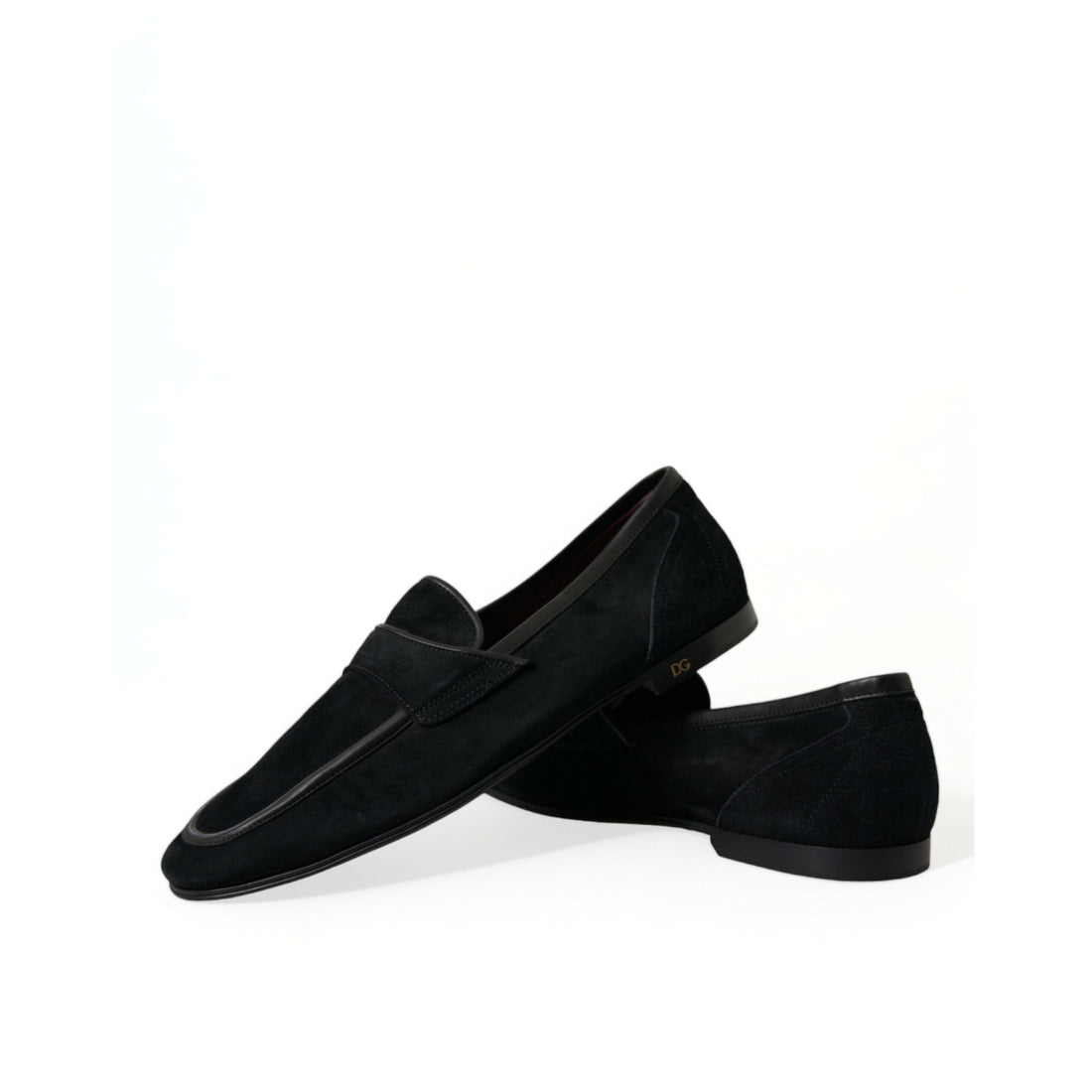 Dolce & Gabbana Black Velvet Slip On Loafers Dress Shoes