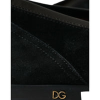 Dolce & Gabbana Black Velvet Slip On Loafers Dress Shoes