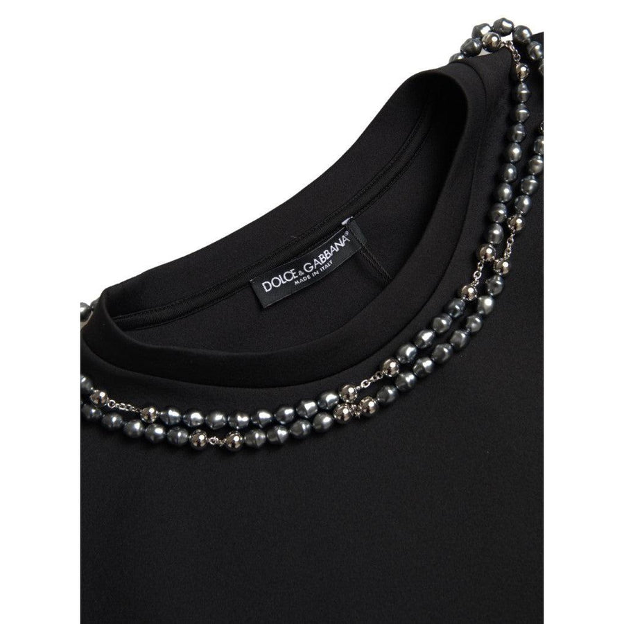 Dolce & Gabbana Embellished Neckline Casual T-Shirt