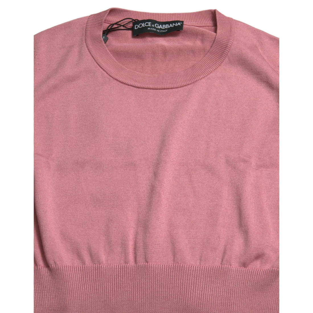 Dolce & Gabbana Pink Crew Neck Cropped Sleeveless Tank Top