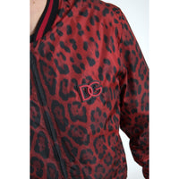 Dolce & Gabbana Red Leopard Print Bomber Jacket