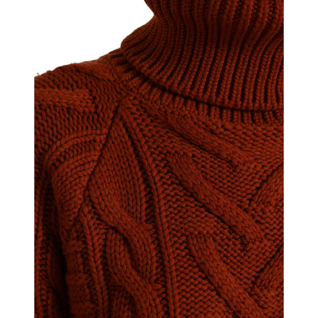 Dolce & Gabbana Brown Wool Knit Turtleneck Pullover Sweater