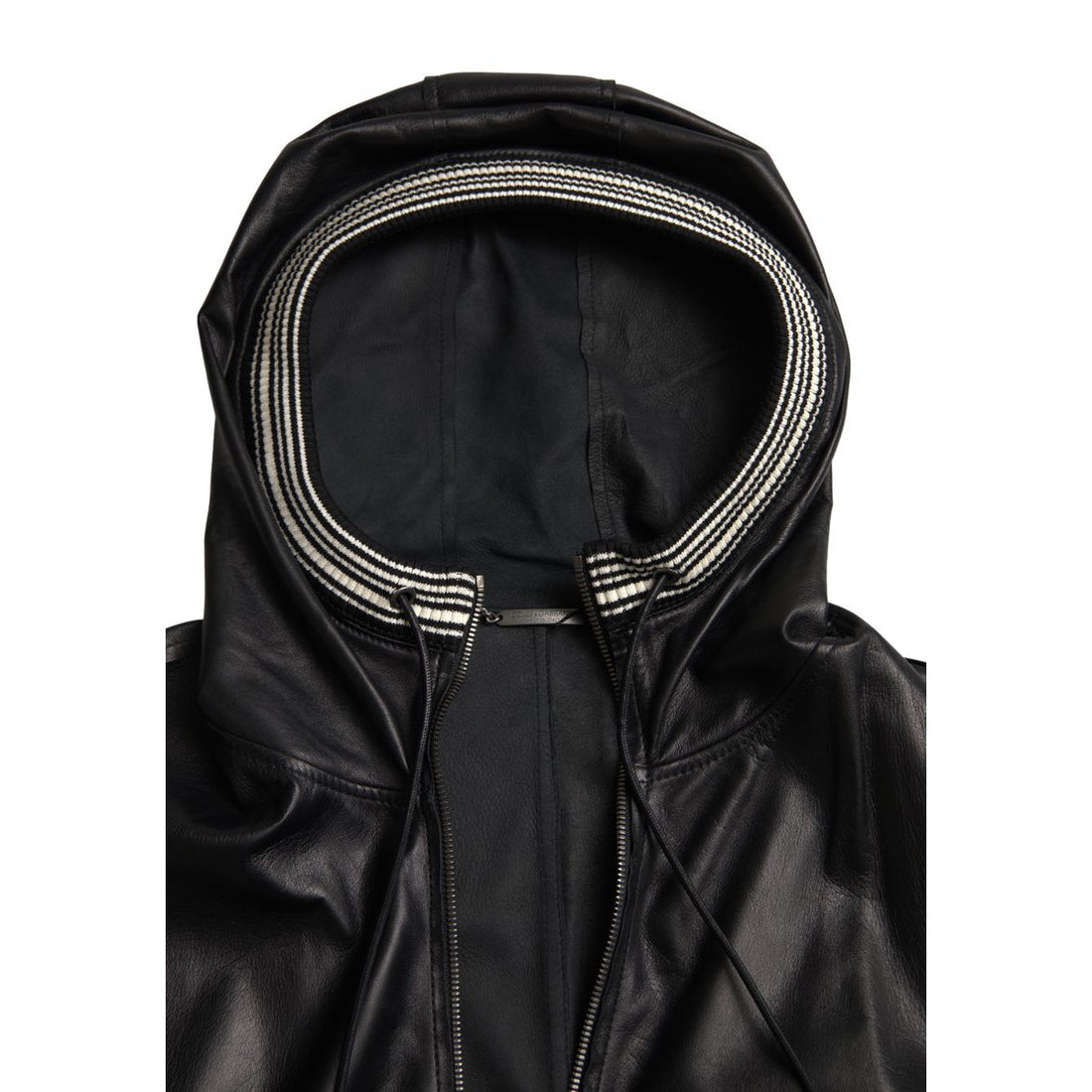 Dolce & Gabbana Elegant Black Leather Bomber Jacket