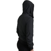 Dolce & Gabbana Elegant Black Hooded Sweatshirt with Logo Plaque