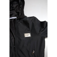 Dolce & Gabbana Elegant Black Hooded Sweatshirt with Logo Plaque