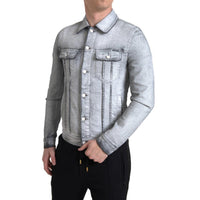 Dolce & Gabbana Elegant Gray Cotton Stretch Denim Jacket