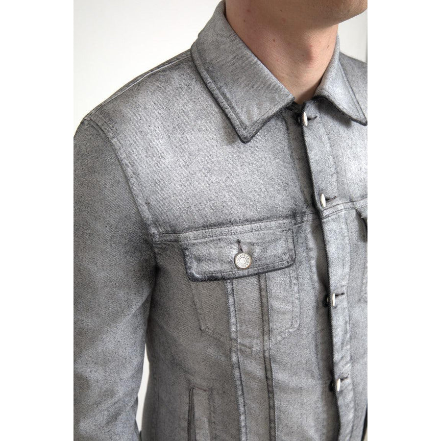 Dolce & Gabbana Elegant Gray Cotton Stretch Denim Jacket