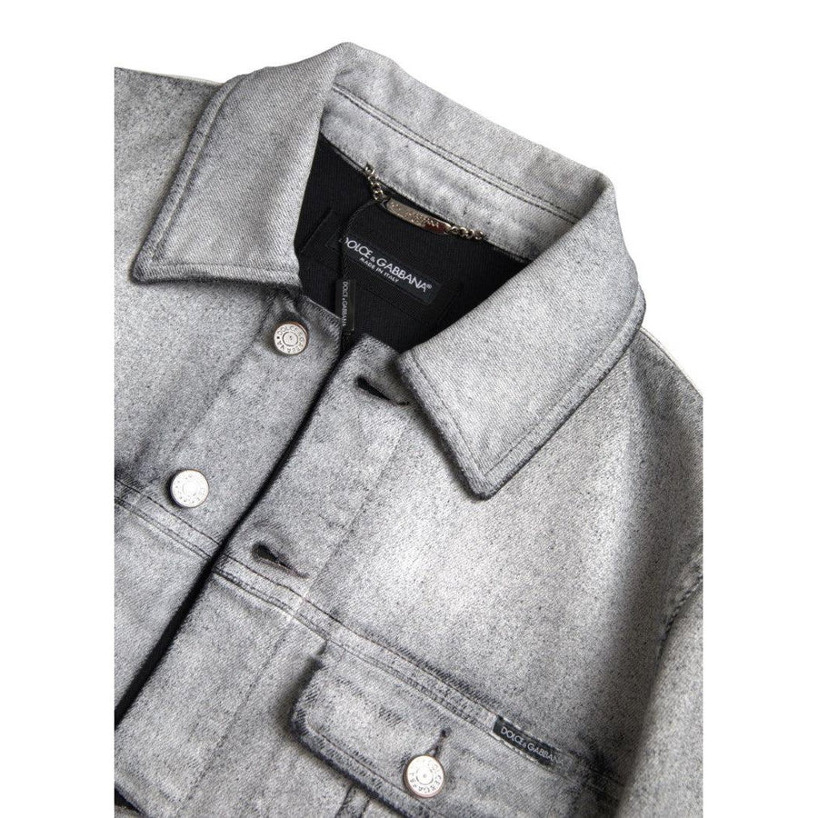 Dolce & Gabbana Elegant Gray Cotton Stretch Denim Jacket