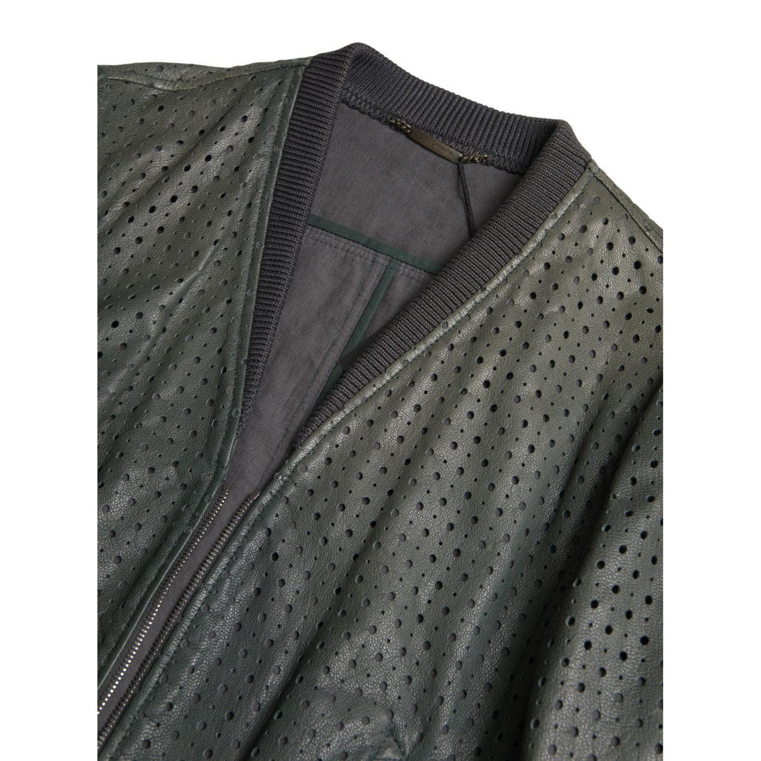 Dolce & Gabbana Emerald Green Goatskin Bomber Jacket