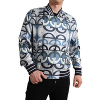 Dolce & Gabbana Multicolor Logo Print Bomber Blouson Jacket