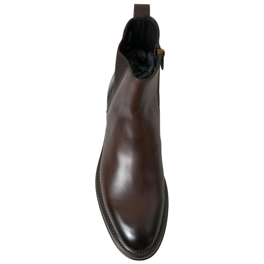 Dolce & Gabbana Elegant Leather Chelsea Boots