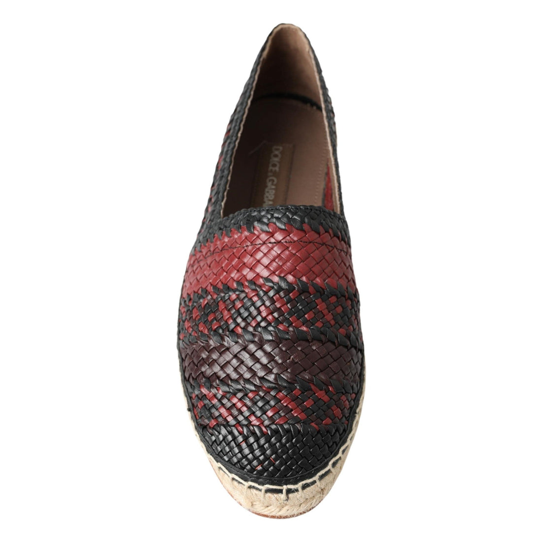 Dolce & Gabbana Black Bordeaux Buffalo Leather Espadrille Shoes