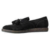 Dolce & Gabbana Elegant Black Suede Espadrilles Sneakers