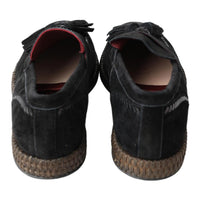 Dolce & Gabbana Elegant Black Suede Espadrilles Sneakers