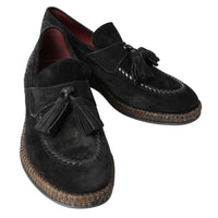 Dolce & Gabbana Elegant Black Suede Espadrilles Sneakers