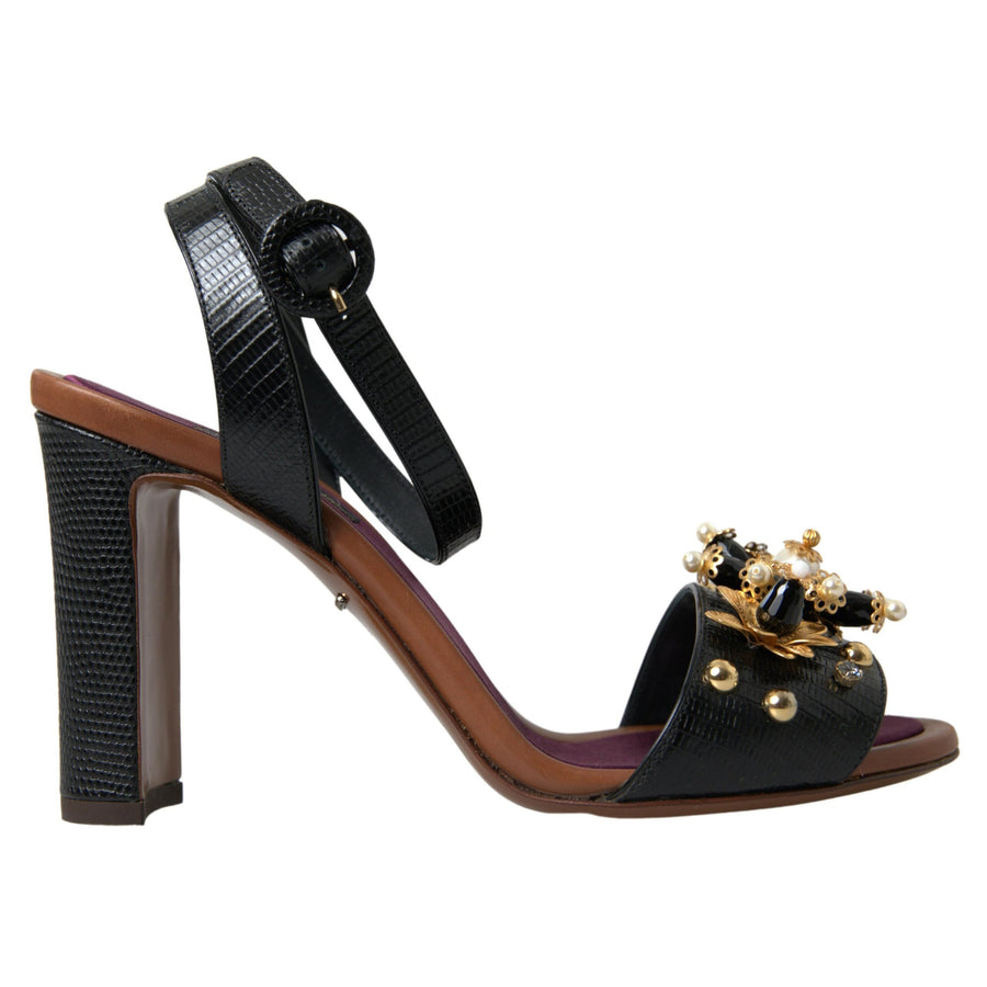 Dolce & Gabbana Elegant Embellished Leather Sandals