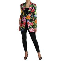 Dolce & Gabbana Multicolor Floral Print Silk Blazer Jacket