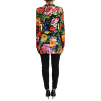 Dolce & Gabbana Multicolor Floral Print Silk Blazer Jacket