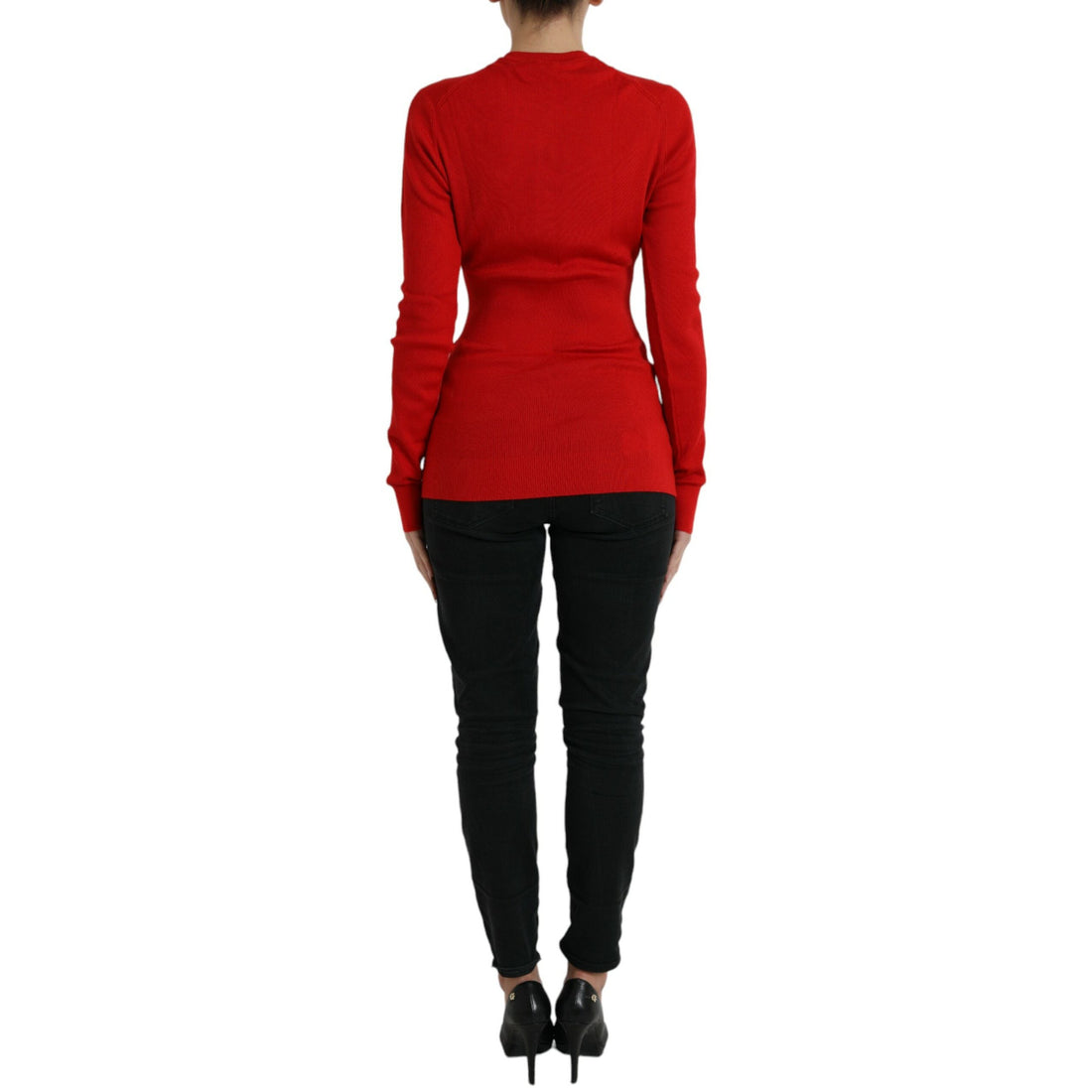 Dolce & Gabbana Red Cashmere Button Down Cardigan Sweater