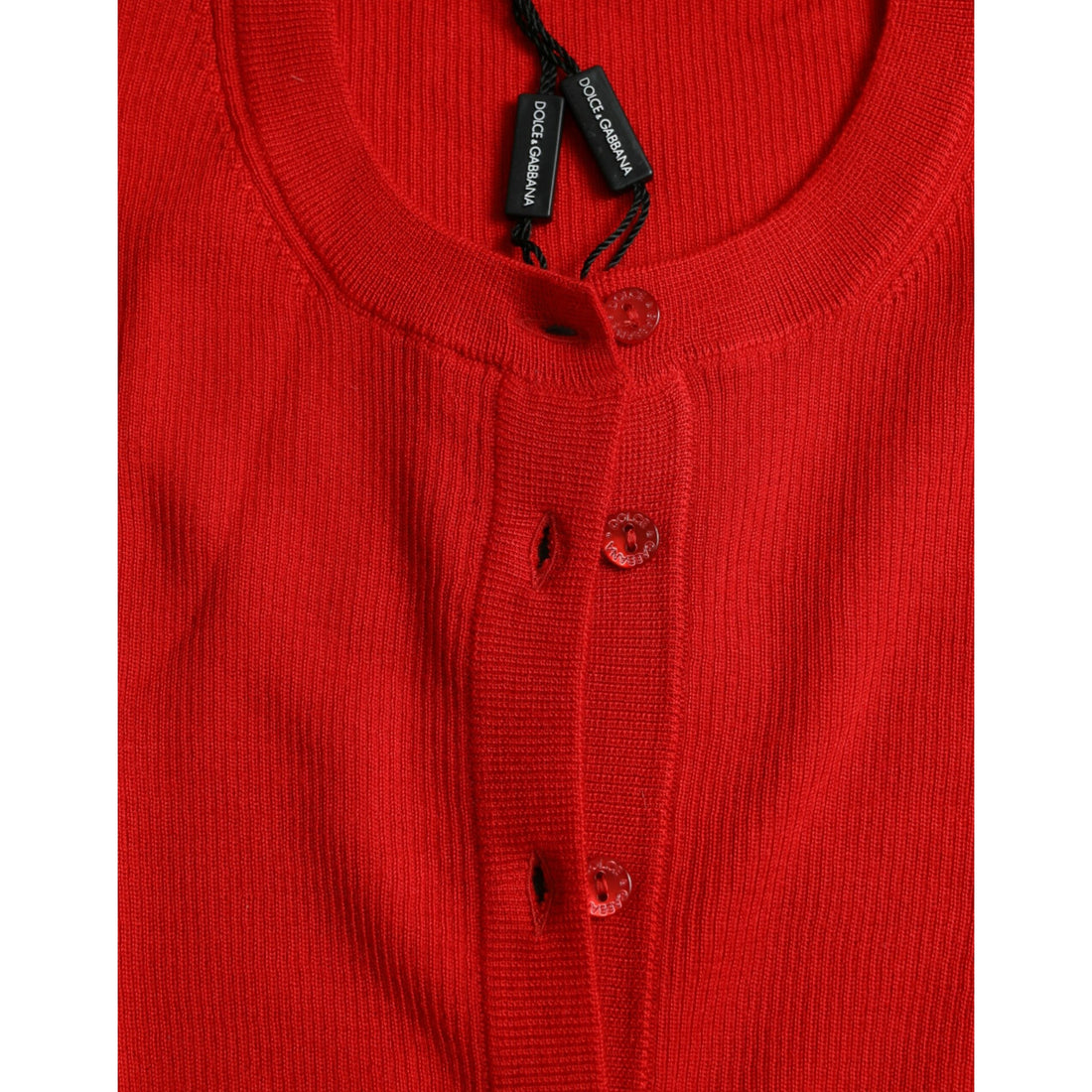 Dolce & Gabbana Red Cashmere Button Down Cardigan Sweater