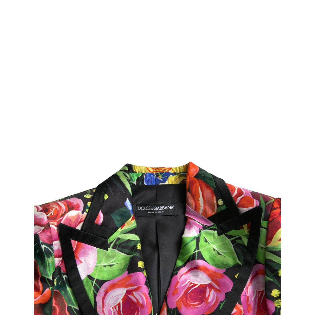 Dolce & Gabbana Multicolor Floral Print Silk Blazer Jacket