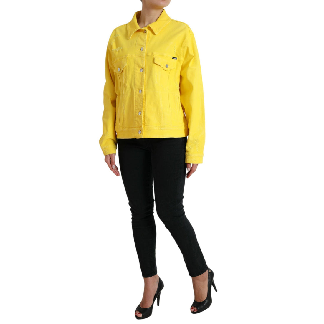 Dolce & Gabbana Yellow Cotton DENIM Jeans Coat Jacket