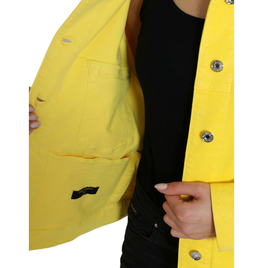 Dolce & Gabbana Yellow Cotton DENIM Jeans Coat Jacket